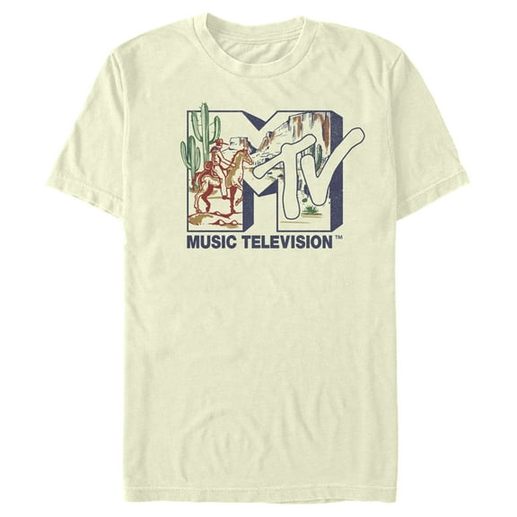 Men's MTV Wild West Logo Graphic Tee Beige Large