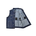 thumbnail image 4 of Men's Classic Motorcycle Denim Vest, Dark Blue, Button Front Closure, Sleeveless Trucker Style-DL-69449, 4 of 8