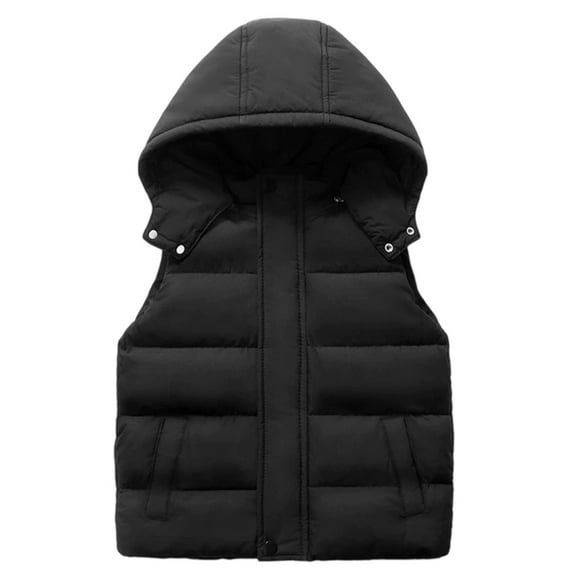 REDARER Boys Down Vest Hooded Sleeveless Jacket, Winter Warm Insulated Padded for Kids Outdoor Activities,5-6 Years