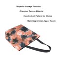 thumbnail image 3 of Open Top Canvas Tote Bag with Zipper Reusable Shopping Bag 13.5x15" Roomy Carryall Coral and Black Tie-dye Pattern, 3 of 9