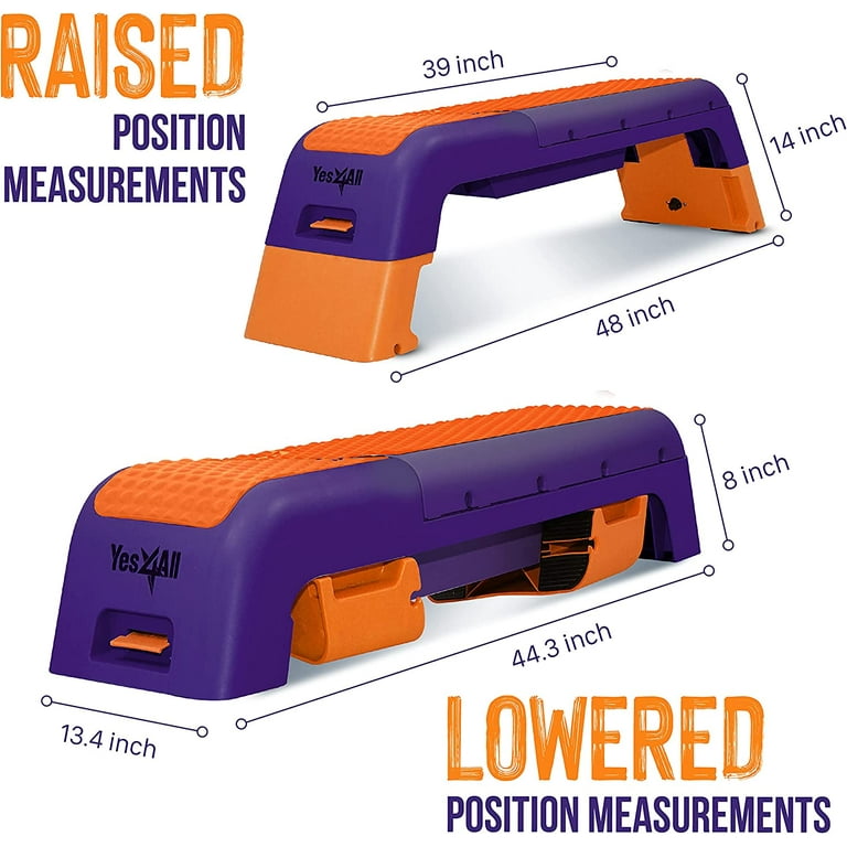 Yes4All Multifunctional Fitness Aerobic Step Platform and Aerobic Deck Orange and Purple Walmart