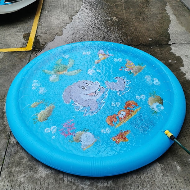 Tampon D'Arrosage Pour Animaux De Compagnie Rociador para perros Piscina a prueba de fugas Splash Pad Plegable para perros o niños (150 cm)