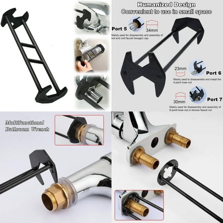 

Enhanced and Upgraded Multifunctional Four-Claw Hexagon Basin Wrench - Perfect Tool for Tight Spaces in Kitchen and Bathroom - Increased Efficiency and Durability - Double Ended Faucet Wr