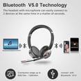 thumbnail image 5 of MUSICOZY Bluetooth Headset with Microphone, Wireless Headphones with Noise Cancelling Mic, 26hrs talktime, On Ear Headphones with Mic Mute for Mac/Laptop/Zoom/Teams/Call Center/Office/Home Rose Gold, 5 of 9