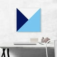 thumbnail image 2 of ARTCANVAS Mid-Century Modern Blue and White Triangles Canvas Art Print - Size: 18" x 18" (0.75" Deep), 2 of 9
