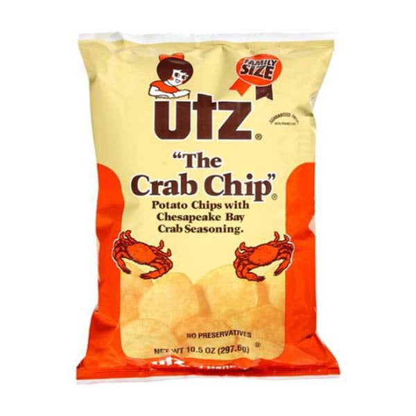 Utz The Crab Chip Potato Chips 10.5 oz Bags Pack of 5