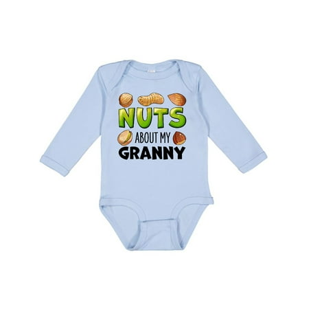 

Inktastic Nuts About My Granny Peanut Almond Pistachio Boys or Girls Long Sleeve Baby Bodysuit