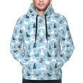 thumbnail image 2 of Bingfone Black White Gray Rabbit Men's Drawstring Hoodie Long Sleeve Pocket Sweatshirts-XX-Large, 2 of 6