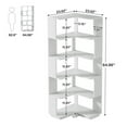thumbnail image 2 of Topcobe 6-Tier Corner Bookshelf, 64.96" Corner Bookcase with Anti-Drop Panel, Indoor Furniture, Modern Furniture for Living Room, Silver Gray, 2 of 3
