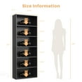 thumbnail image 5 of 6 Tier Bookcase,63 Inch Tall Bookshelf Storage Wall Shelf Organizer Display StandBook Shelf, Corner Storage Organizer, Black, 5 of 8