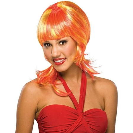 Adult Oo La La Blonde Orange Highlights Costume Wig
