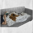 thumbnail image 6 of Jack Russell Soft Flannel Fleece Throw Blanket, Detailed Portrait of Hand Drawn Dog Animal Lover Puppy, Cozy Plush for Indoor and Outdoor Use, 50" x 60", Brown White, by Ambesonne, 6 of 6