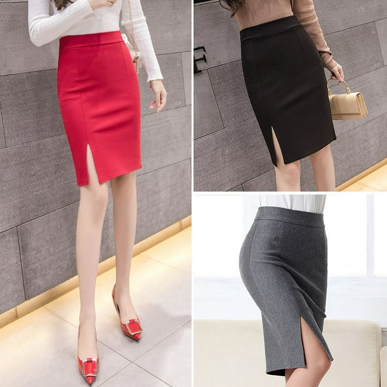PIKADINGNIS Womens Office Formal Pencil Skirt New Fashion