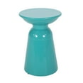 thumbnail image 6 of GDF Studio Soto Outdoor Metal Side Tables, Set of 2, Teal, 6 of 7