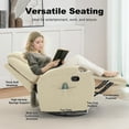 thumbnail image 4 of YSICK Swivel Rocker Recliner Chair with Massage PU Leather for Living Room,Beige, 4 of 7
