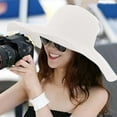 thumbnail image 5 of IDALL Sun Hat Beach Hat Women'S Solid Color Large Brimmed Hat Sun Floppy Disk Wide Brimmed Hat Beach Hat Sun Hat Fashion Cap Summer Hats Hats for Women White One Size, 5 of 5