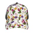 thumbnail image 2 of Picia Tulips Flowers Pattern Trucker Hat,Baseball Cap,Sun Protection Cap,Stylish Headwear,Leisure Cap,Outdoor Sports Cap, 2 of 7