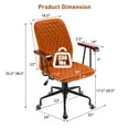 thumbnail image 2 of Gymax Velvet Home Office Chair Swivel Adjustable Task Chair w/ Wooden Armrest Orange, 2 of 10