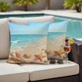 thumbnail image 5 of Outdoor Pillow Covers Pack of 2, Summer Beach Ocean Starfish Conch Waterproof Throw Pillowcase Cushion Cases, Marine Theme Sea Shell Decorative Pillow Cover for Couch Sofa Home Bed Patio, 5 of 9