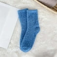 thumbnail image 2 of MIASHUI Women's Coral Mid-Crew Thermal Socks Candy Color Winter Warm Knit Socks Cozy Sleep Socks for Women Blue, 2 of 3