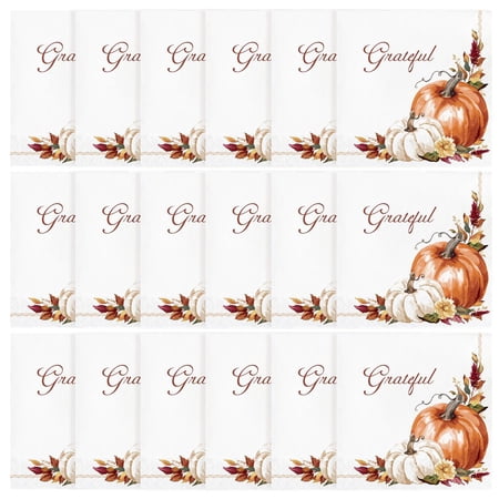 Way To Celebrate Thanksgiving Disposable Grateful Lunch Napkins 6.5 "x 6.5", 18 Count