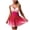Hot Pink, variant on larppty Women One Piece Swimdress V Neck Color Block Swimsuit Bathing Suit Tummy Control Wrap Ruffle Swim Dress Swimwear (Orange, S)