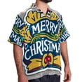 thumbnail image 2 of Christmas Font Men's Short Sleeve Beach Shirts Hawaiian Button Down Casual Summer Printed Unisex Top, 2 of 6