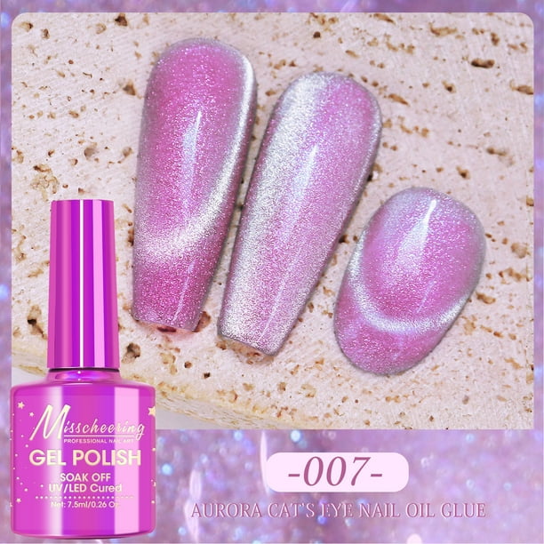 Gel para uñas transparente para esculpir uñas, esmalte de uñas Daylight Crystal Cat's Eye, brillante y colorido, 7,5 ml, goma de metilo.