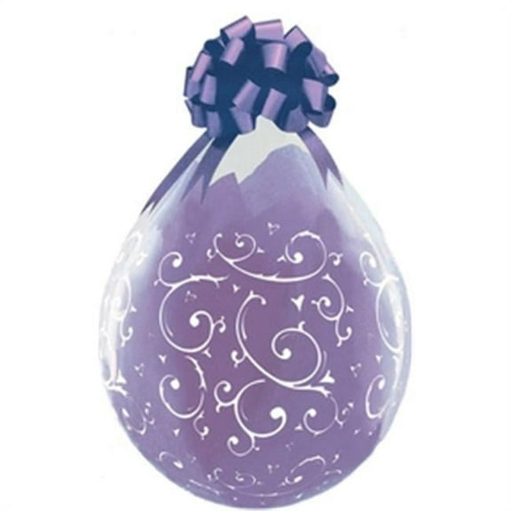 Qualatex 18 in. Filigree & Hearts-A-Round Foil Balloon Clear