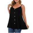 thumbnail image 2 of Bvxeep Women's V-Neck Plus Size Button Tank top V-Neck Tank Top, 2 of 8