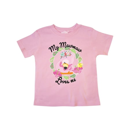 

Inktastic Baby Flamingo My Mawmaw Loves Me with Flower Wreath Gift Toddler Boy or Toddler Girl T-Shirt