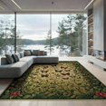 thumbnail image 2 of ODIKA 6'x9' Washable Area Rug Non-Slip, Chair-Friendly, Jungle Insect Eclectic Vines Patterned Motifs Border Motif Scatter for Dining Room, Under Table, Office Décor, 2 of 7