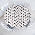 thumbnail image 3 of Ambesonne Rooster Fitted Round Tablecloth, Cockerel Chicken Poultry, 40"- 44" Diameter, Charcoal Grey Pale Mauve, 3 of 5