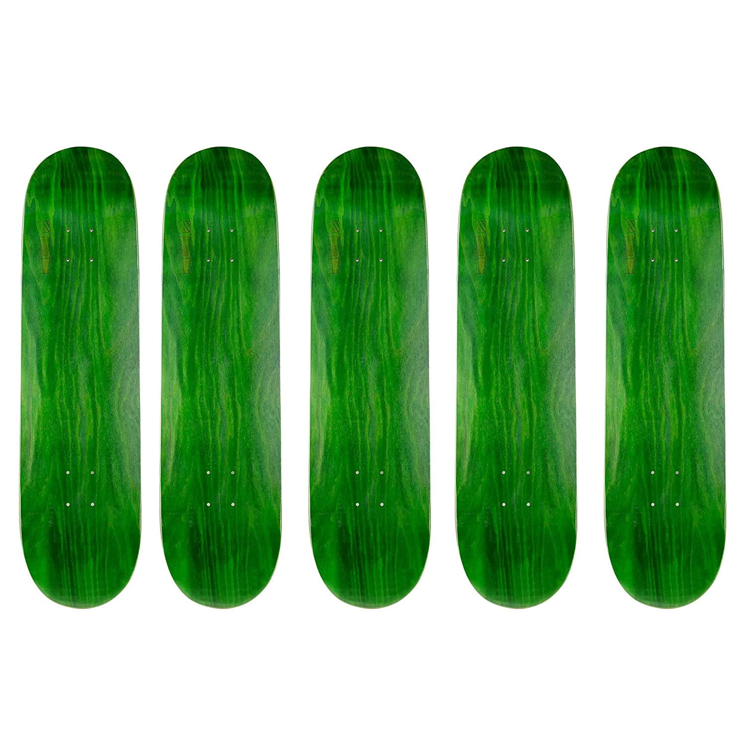 Cal 7 Green Skateboard Decks Canadian Maple 8.25 Inch (Bundle of 5, Combinations)