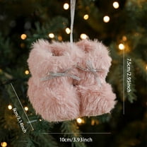 Cheapark Christmas Plush Bow Mini Boots - Tree Ornament Style - Hanging Decor For Christmas Tree & Holiday Home