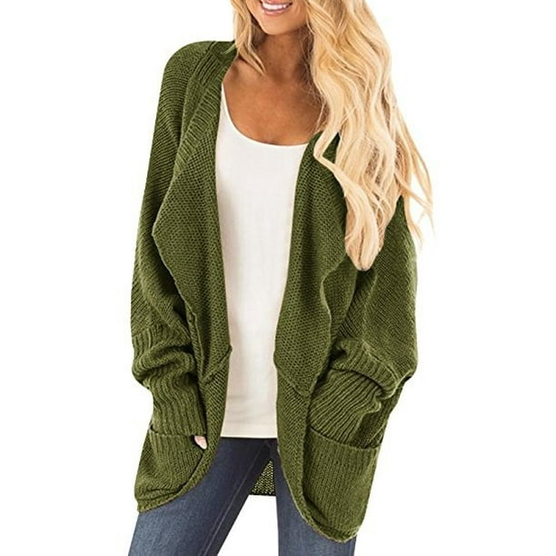 Sysea Open Front No Buttons Women Batsleeve Casual Knit Cardigan Sweater Walmart Com Walmart Com