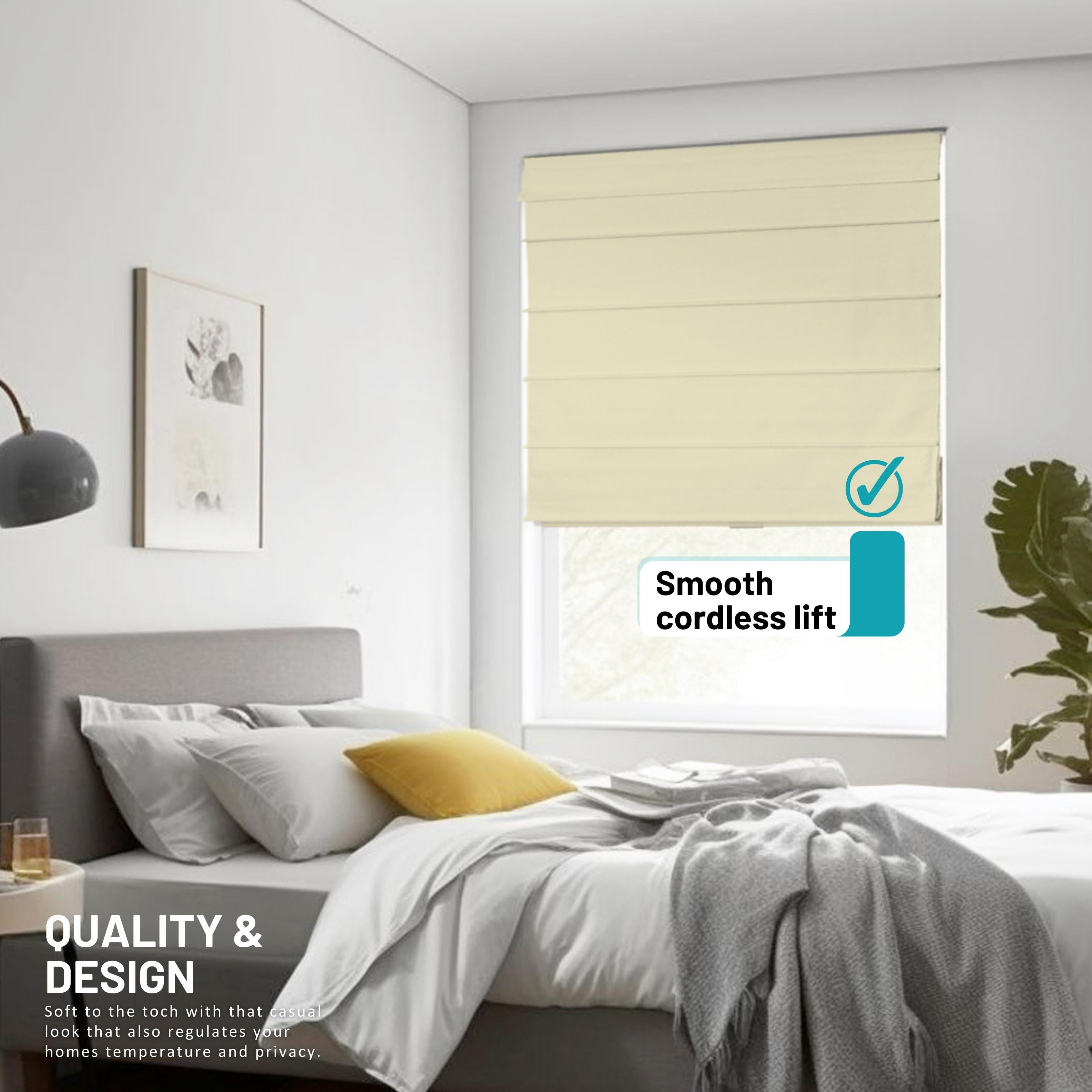 Chicology Cordless Roman Shades, Cream (Cotton), 39"W X 64"H