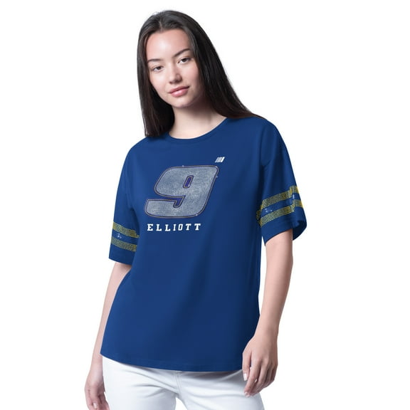 Women's G-III 4Her by Carl Banks Royal Chase Elliott Fan Catch T-Shirt