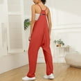 thumbnail image 3 of TAIAOJING Womens Casual Summer Jumpsuit Sleeveless Loose Solid Color Comfortable Strap Loose Jumpsuit Pocket Jumpsuit, 3 of 8