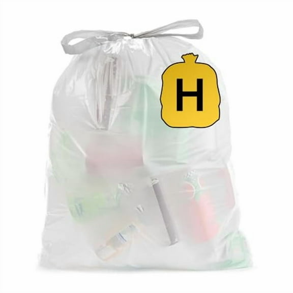 Ultrasac 13 Gallon 1.1 MIL White Drawstring Trash Bags - 19.25" x 28.5" - Pack of 80 - Fits simplehuman H