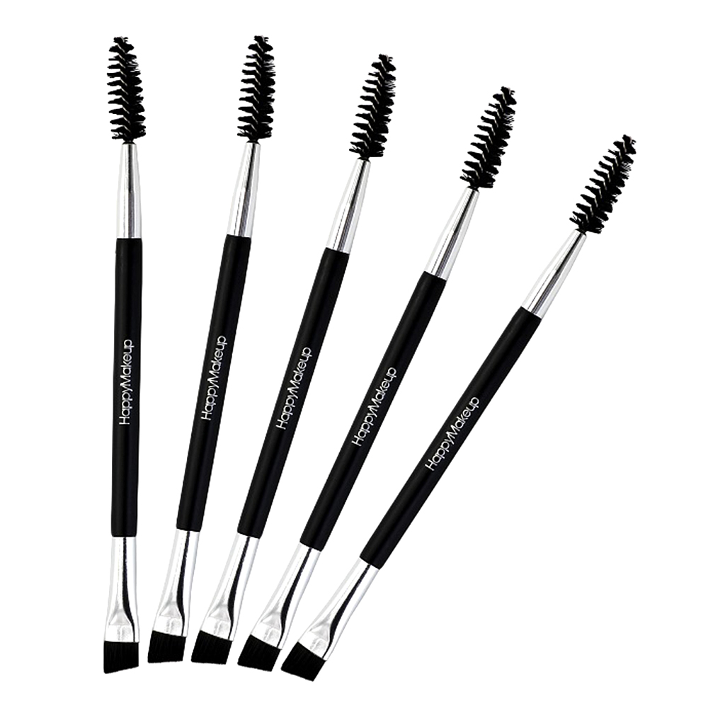Set of 5 Spoolie Angled Eyebrow Brushes Wands Spiral Brush for Powders