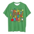 thumbnail image 4 of WEIYLL T-Shirts pour Filles Imprimé Lettres Dessin Animé Col Rond Manches Courtes Vert Vêtements Enfants 6-7 Ans, 4 of 4