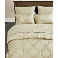 thumbnail image 3 of Chezmoi Collection Juliette 7-Piece Bed in a Bag Comforter Set Queen - Luxury Medallion Jacquard Comforter Set with Sheets for All Seasons, Gold, 3 of 9