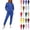 Blue, variant on 2 Piece Lounge Sets for Women Zip Up Hooded Cardigan Oversized Sweatshirt Full Length Sweatpants Matching Set, Solid Color Casual Athleisure Tracksuit With Side Pockets S_3XL