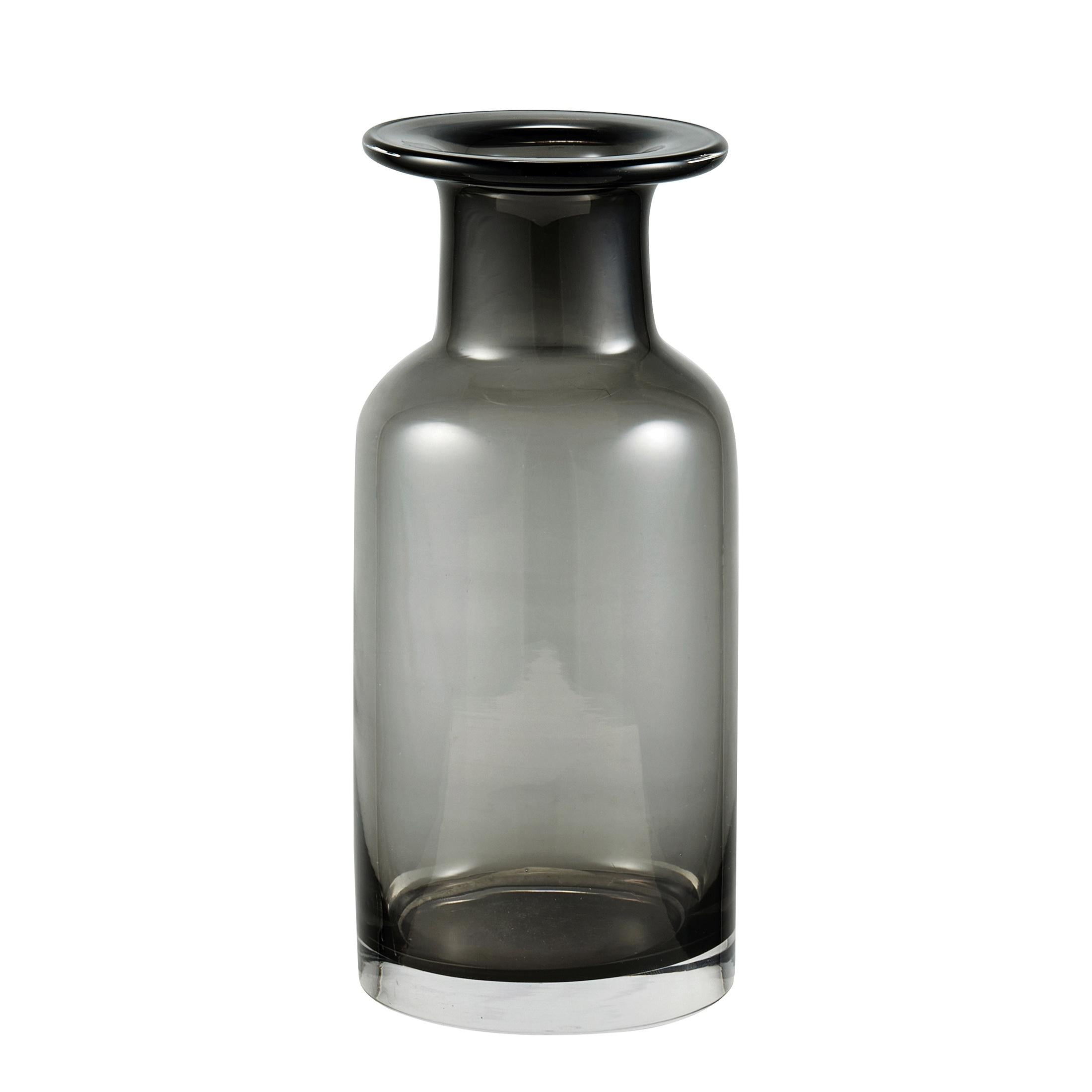 Mainstays 8 in Smoked Black Glass Indoor Vase
