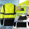 thumbnail image 2 of ProtectX High Visibility Heavy-duty Long Sleeve Reflective Safety T-Shirt Type R Class2, US Size XXL, Green, 2 of 4