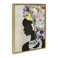 thumbnail image 2 of Kate and Laurel Sylvie Natural Woman Framed Canvas Wall Art by Nikki Chu, 18x24 Gold, Decorative Feminine Floral Art for Wall, 2 of 7