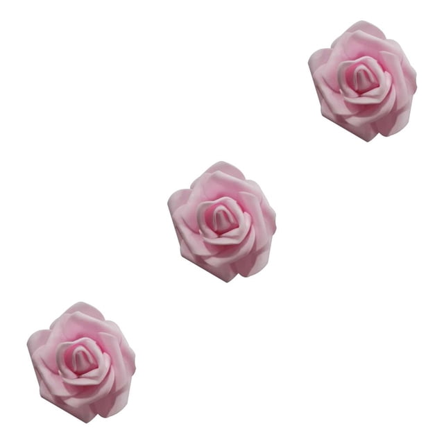 50 piezas de flores artificiales Inteprter rosas realistas arreglo de ramo de flores falsas Rosa claro