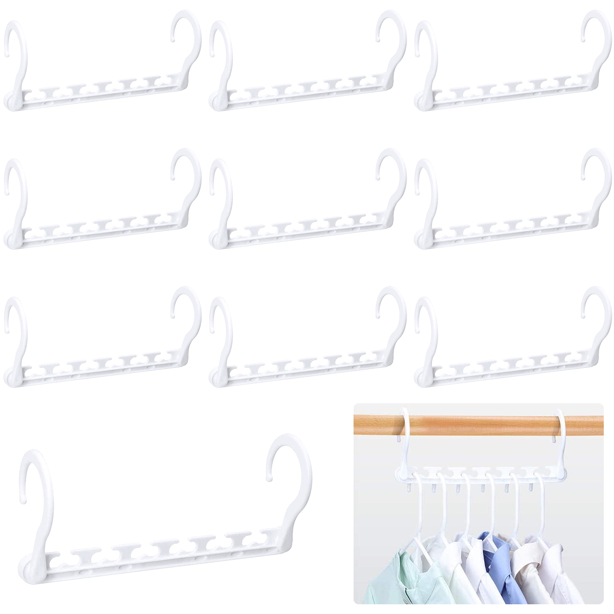 Duety 10 pcs Magic Hangers,Space Saving Wardrobe Clothing Hanger