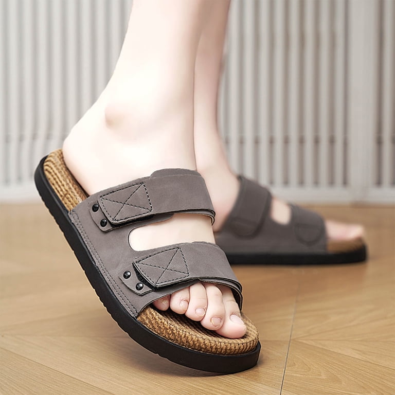 UIN Men\'s Sandals Beach Summer Travel Anti-Slip SLIDES (STRANGE ROCK) New No Box Alpine Swiss Marlin Mens Fisherman Sandals | Vegan Leather  main image 4
